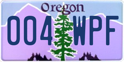 OR license plate 004WPF