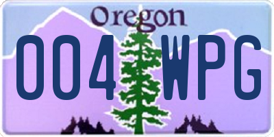 OR license plate 004WPG