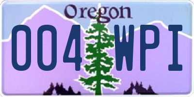 OR license plate 004WPI