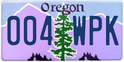 OR license plate 004WPK
