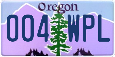 OR license plate 004WPL
