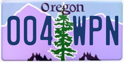 OR license plate 004WPN