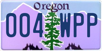 OR license plate 004WPP