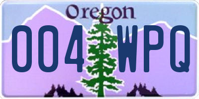 OR license plate 004WPQ