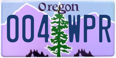 OR license plate 004WPR