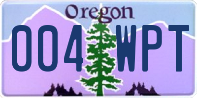 OR license plate 004WPT