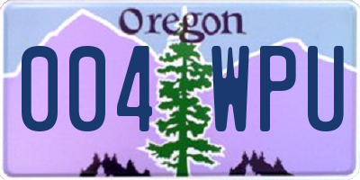OR license plate 004WPU