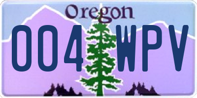 OR license plate 004WPV