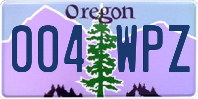 OR license plate 004WPZ