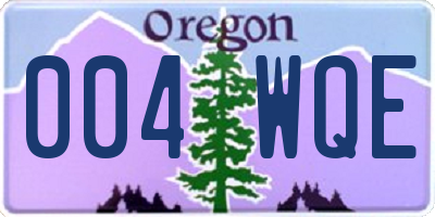 OR license plate 004WQE
