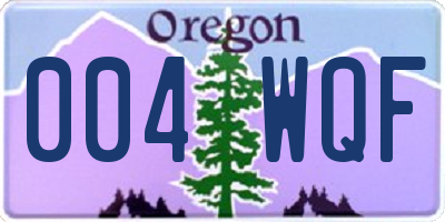 OR license plate 004WQF
