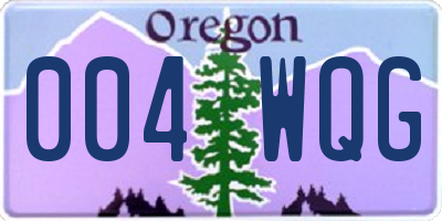 OR license plate 004WQG