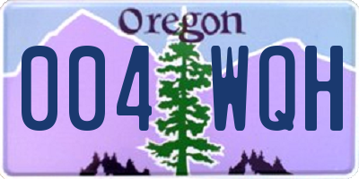 OR license plate 004WQH