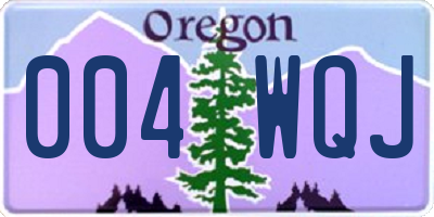 OR license plate 004WQJ