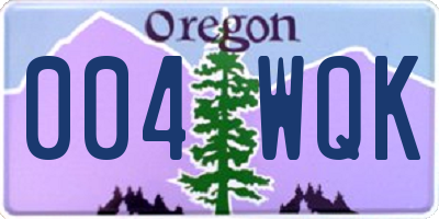 OR license plate 004WQK