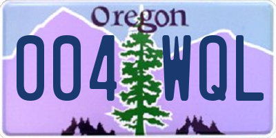 OR license plate 004WQL