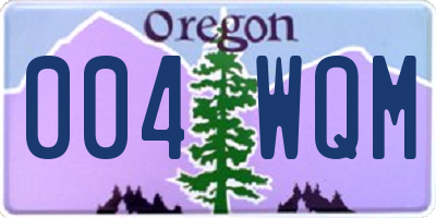 OR license plate 004WQM