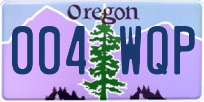 OR license plate 004WQP