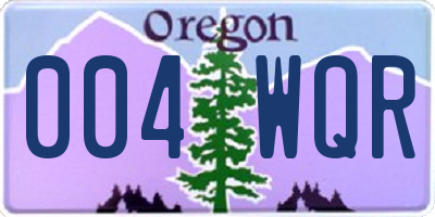 OR license plate 004WQR