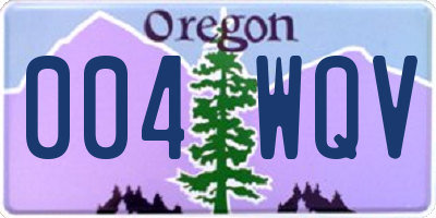 OR license plate 004WQV