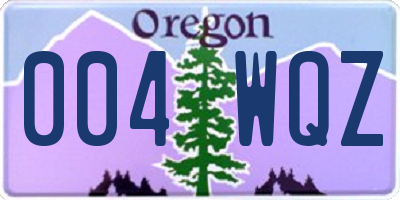 OR license plate 004WQZ