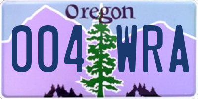 OR license plate 004WRA