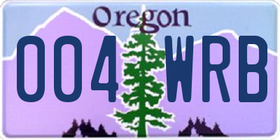 OR license plate 004WRB