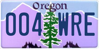 OR license plate 004WRE