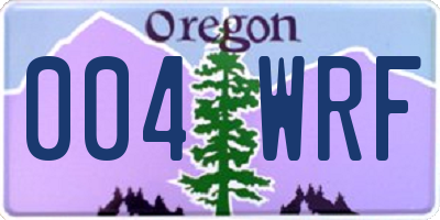 OR license plate 004WRF