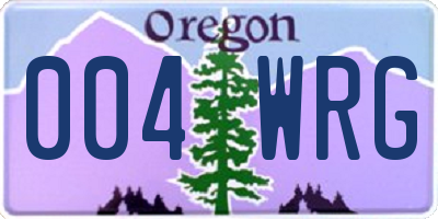 OR license plate 004WRG