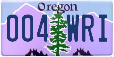 OR license plate 004WRI