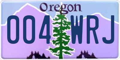 OR license plate 004WRJ