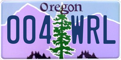 OR license plate 004WRL