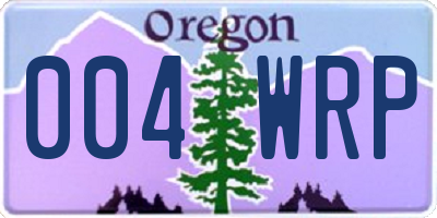OR license plate 004WRP