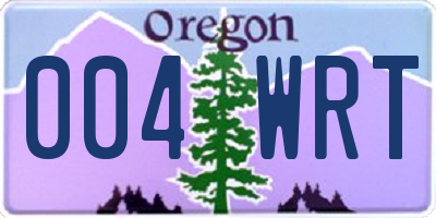 OR license plate 004WRT