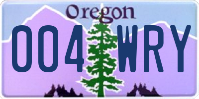 OR license plate 004WRY