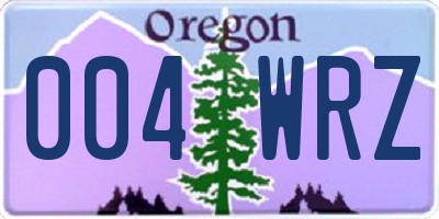 OR license plate 004WRZ
