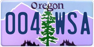 OR license plate 004WSA