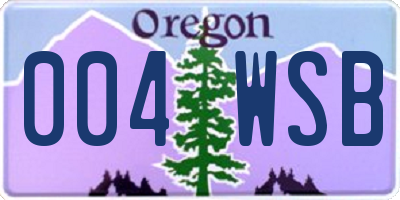 OR license plate 004WSB