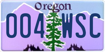 OR license plate 004WSC