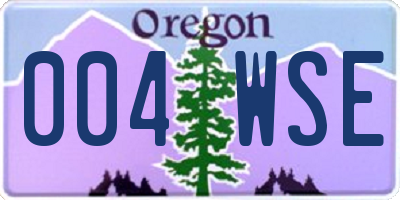 OR license plate 004WSE