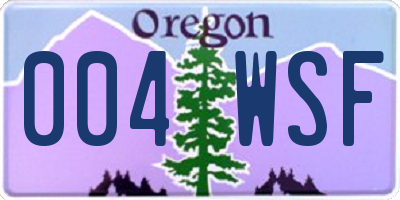 OR license plate 004WSF