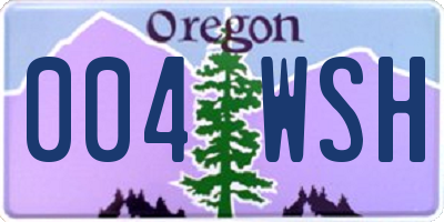 OR license plate 004WSH