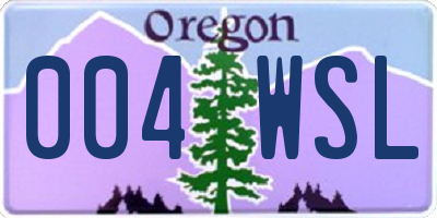 OR license plate 004WSL