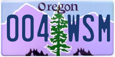 OR license plate 004WSM