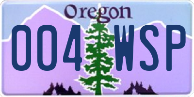 OR license plate 004WSP