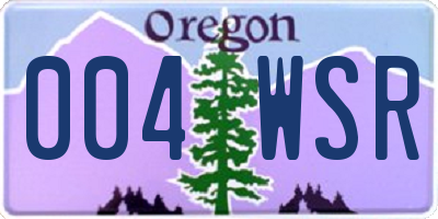 OR license plate 004WSR