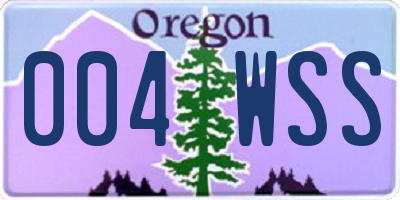 OR license plate 004WSS