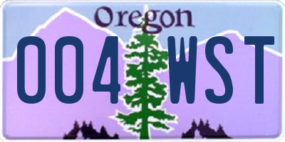 OR license plate 004WST