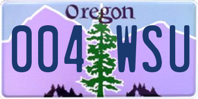 OR license plate 004WSU